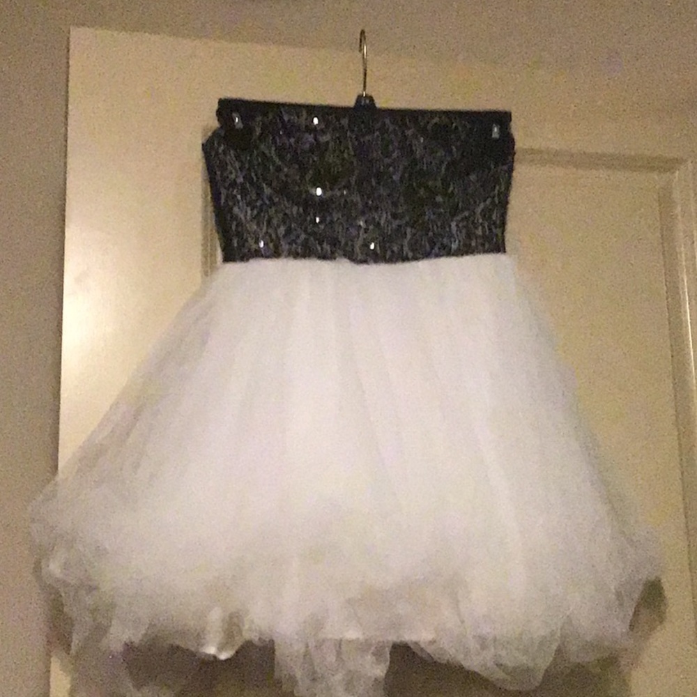 A black and white dress